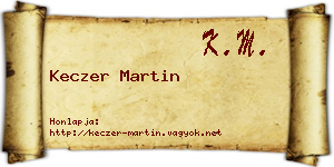 Keczer Martin névjegykártya