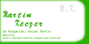 martin keczer business card